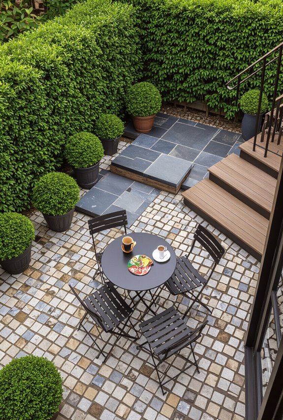 cobblestone slate reclaimed wood