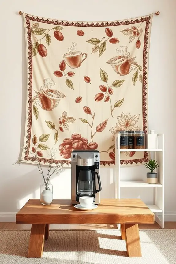 coffee bar tapestry decor