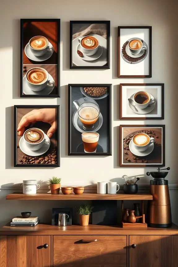 coffee photo gallery wall