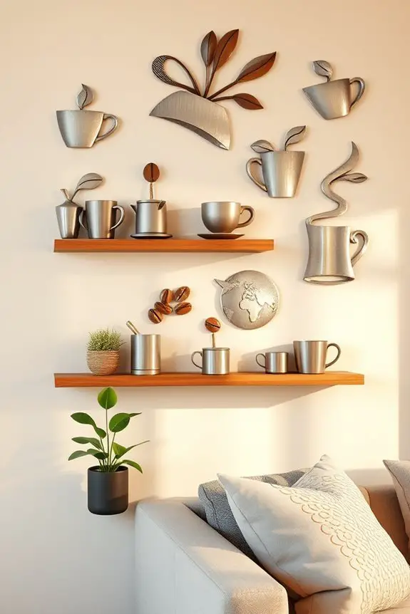 coffee themed metal wall art