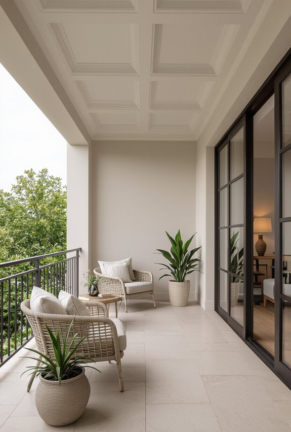 coffered ceiling with lighting
