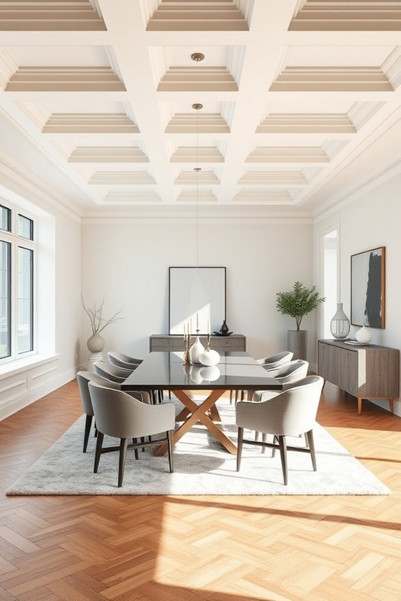 coffered elegance in dining