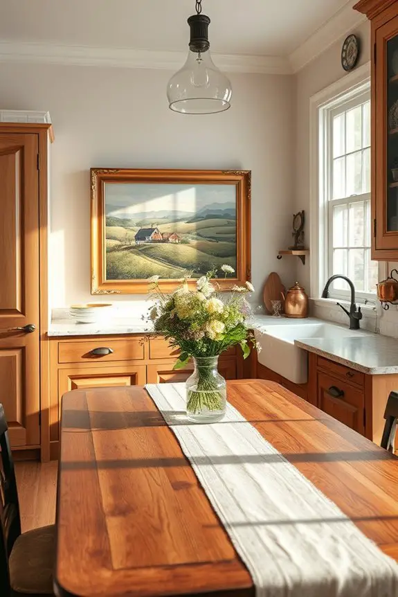 colonial artwork enhances kitchens