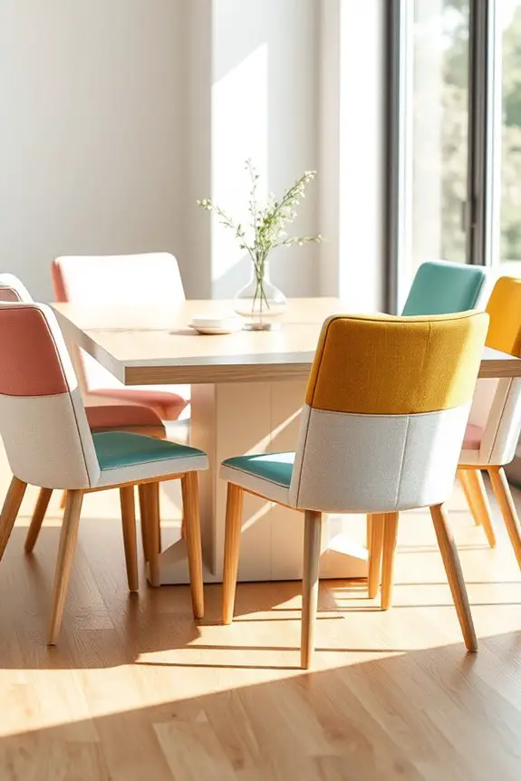 color blocked dining chair makeover