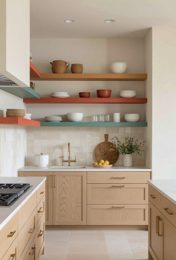 color blocked kitchen design