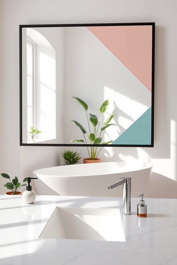 color blocked mirror design