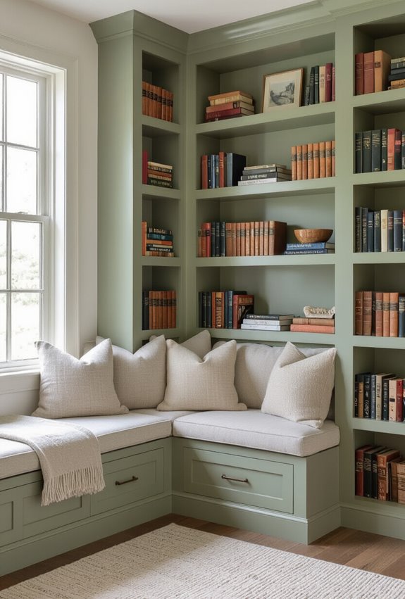 color blocked shelf arrangement