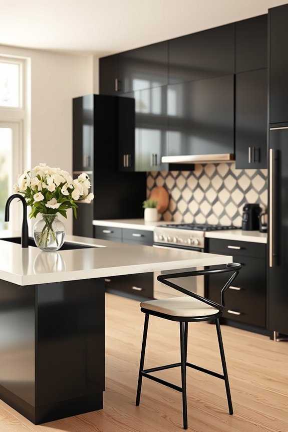 color blocking kitchen design