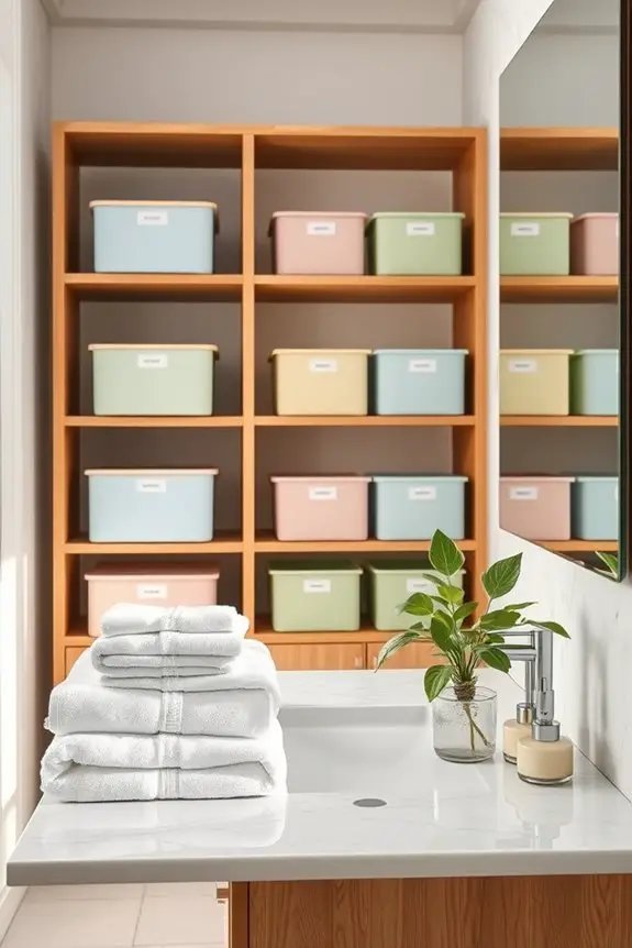 color coded bathroom organization system