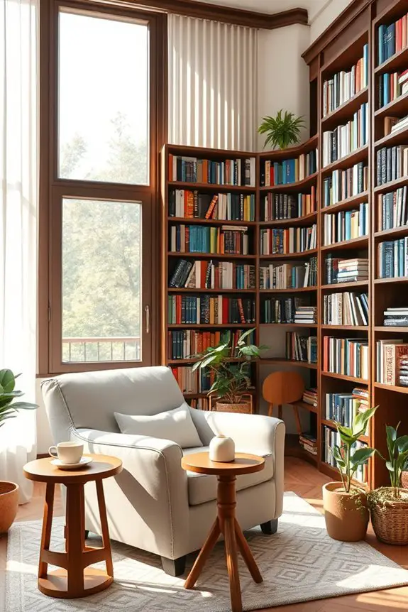 color coded bookshelf organization
