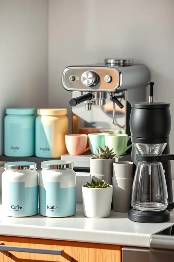 color coded coffee organization