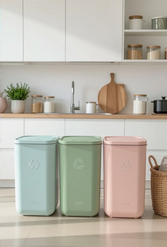 color coded household recycling station