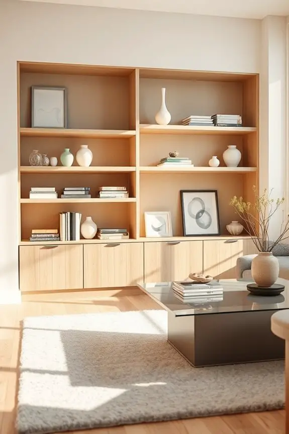 color coordinated shelving techniques