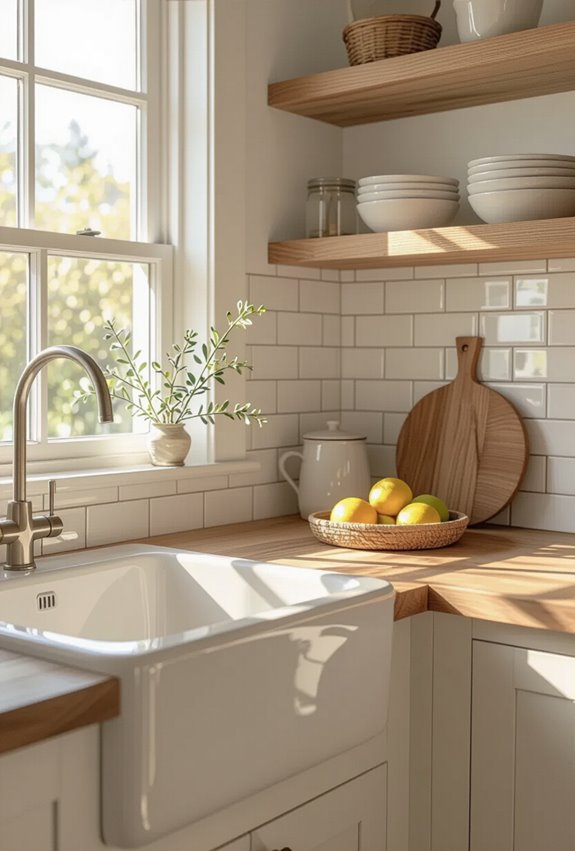 colored grout accentuates subway tiles
