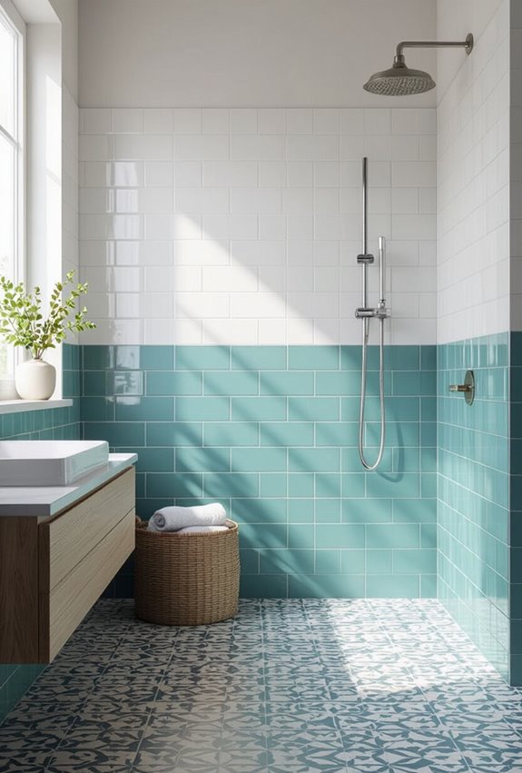 colored grout highlights patterns
