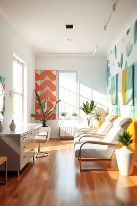 colorful accent walls enhance ambiance
