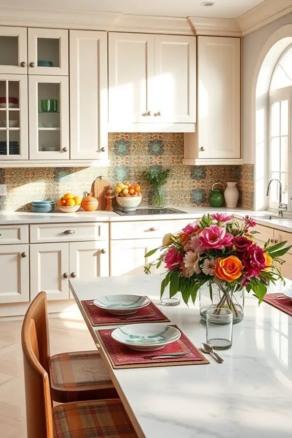colorful accents enhance cream