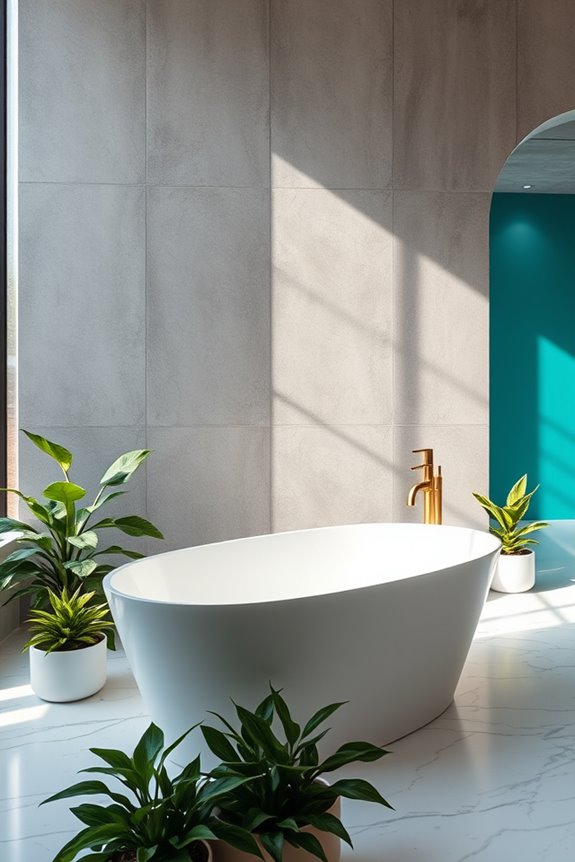colorful accents for bathrooms