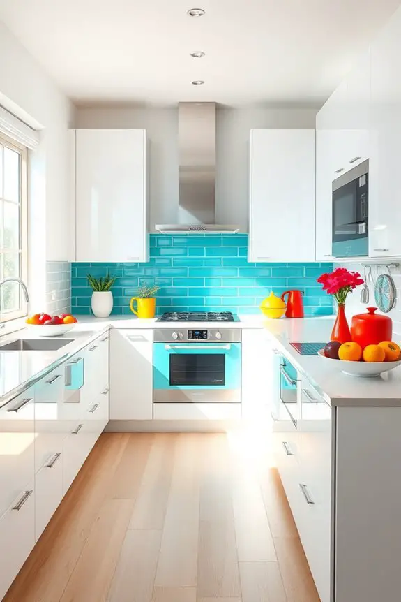 colorful accents on white