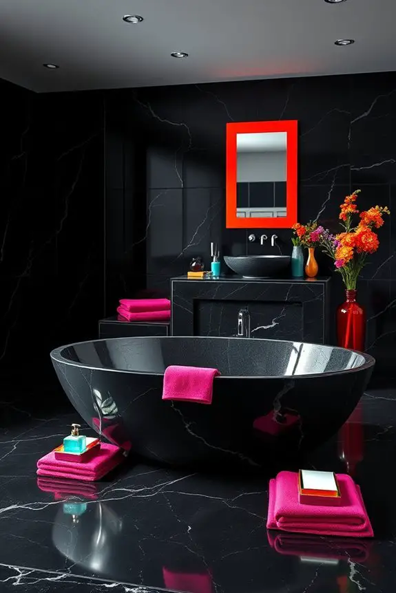 colorful accessories enhance granite