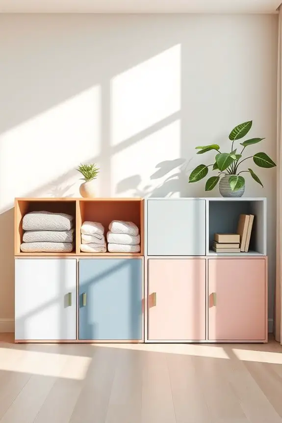 colorful and organized storage