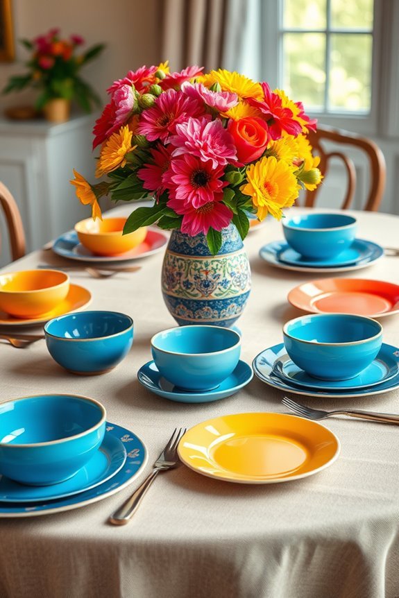 colorful and playful tableware