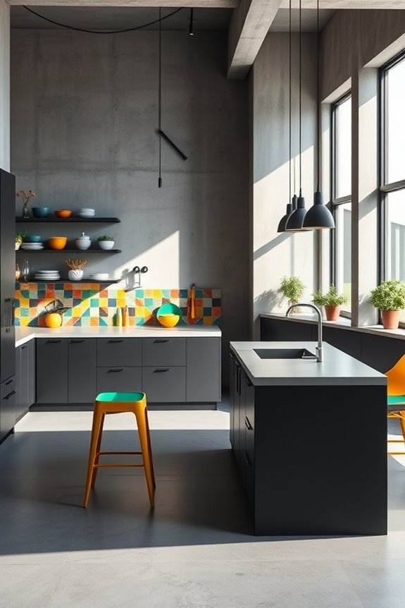 colorful beton kitchen accents