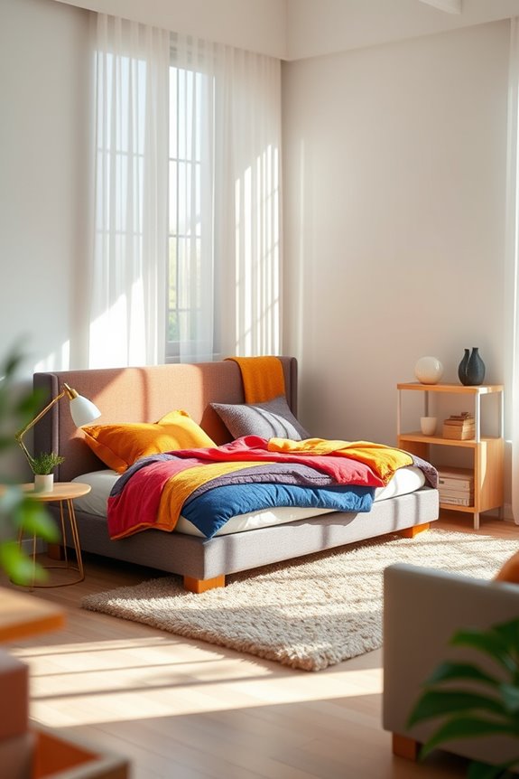 colorful box bed design