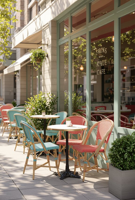 colorful branded bistro seating