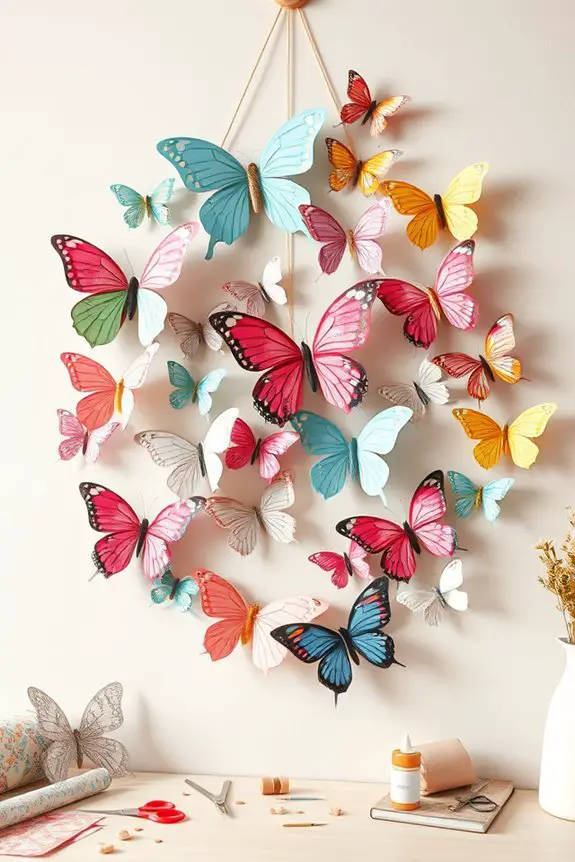 colorful butterfly wall decor