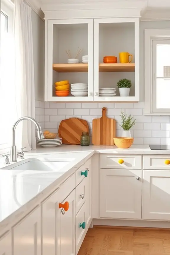 colorful cabinet hardware transformation