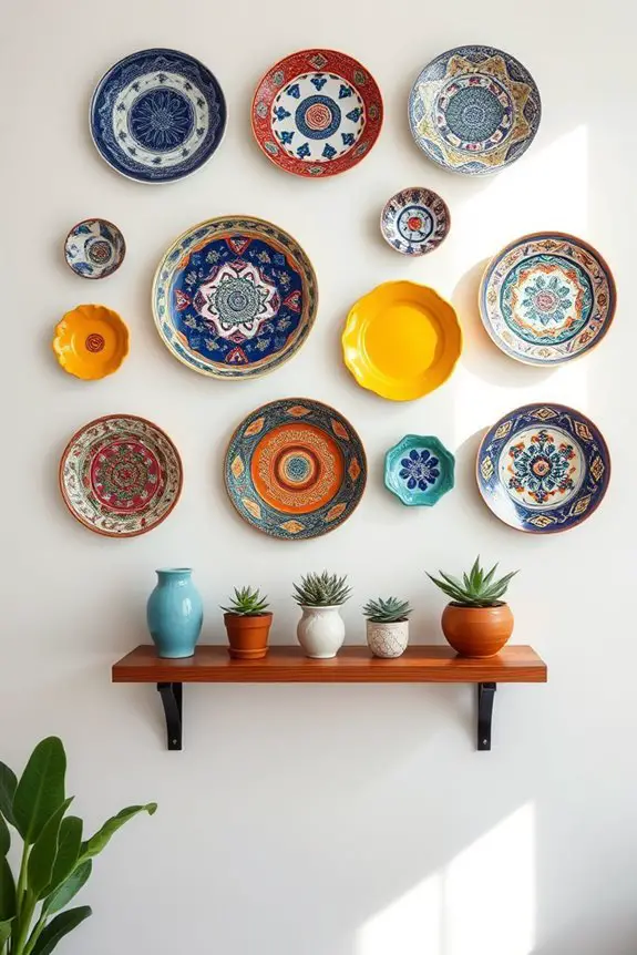 colorful ceramic plate display