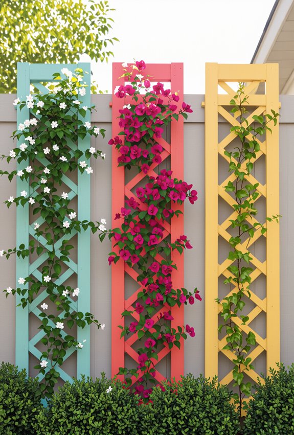 colorful climbing plant support