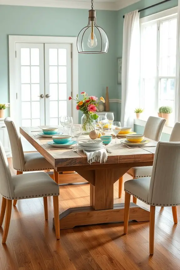 colorful coastal dining decor