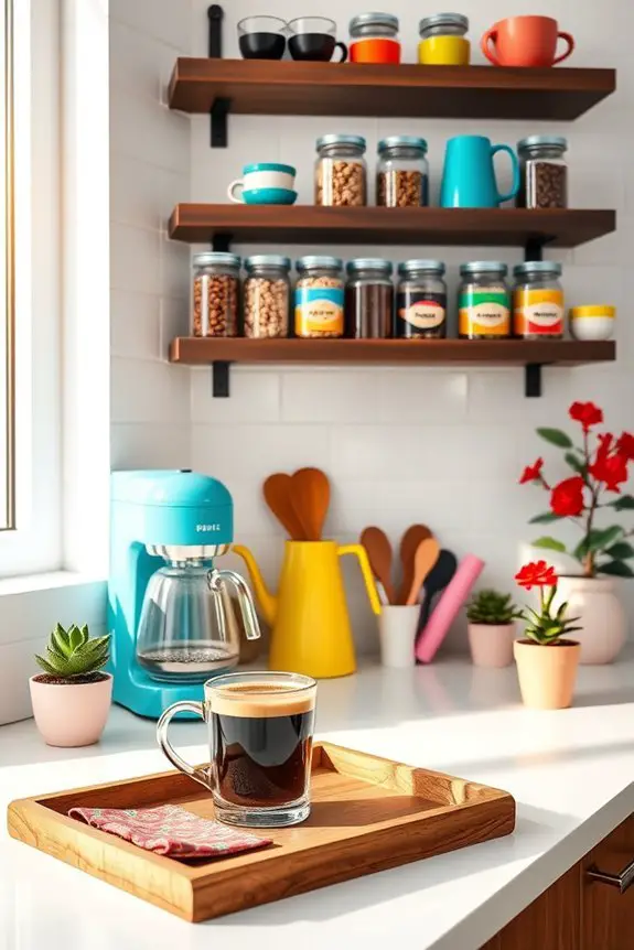 colorful coffee bar decor