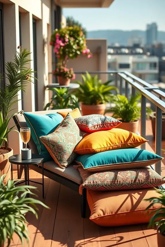 colorful comfortable balcony cushions