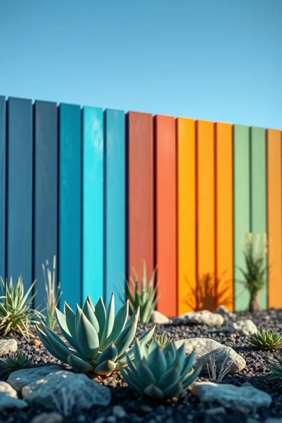 colorful concrete fence design