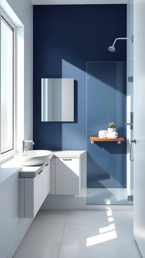 colorful contrast enhances bathrooms