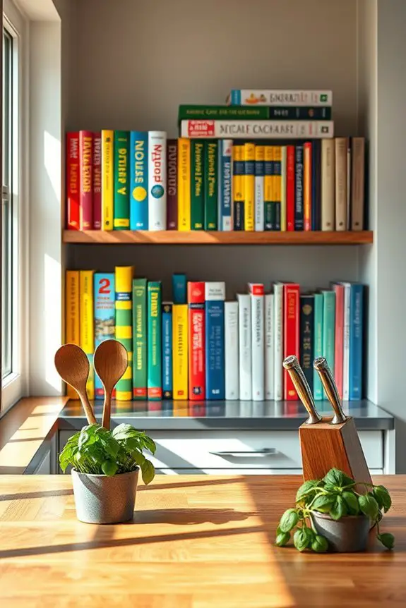 colorful cookbook display ideas