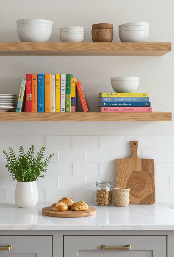 colorful cookbook spine display