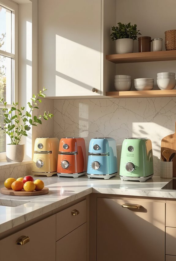 colorful coordinated countertop appliance styling