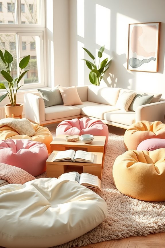 colorful cozy inviting bean bags