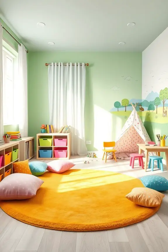 colorful creative play zones