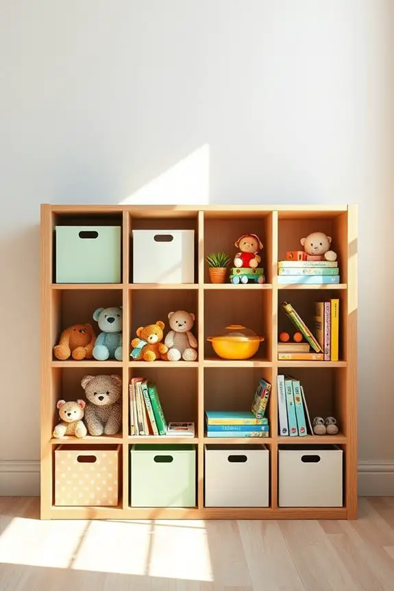 colorful cube toy storage