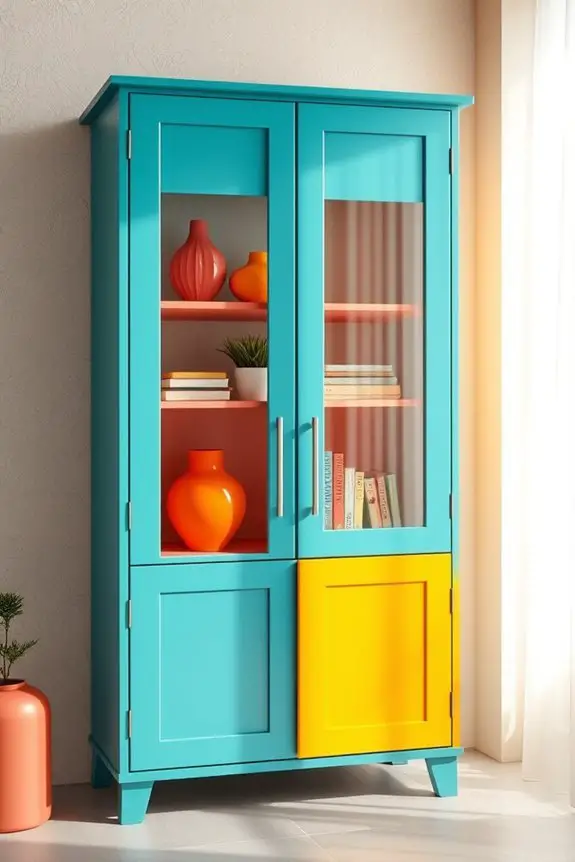 colorful cupboards enhance spaces