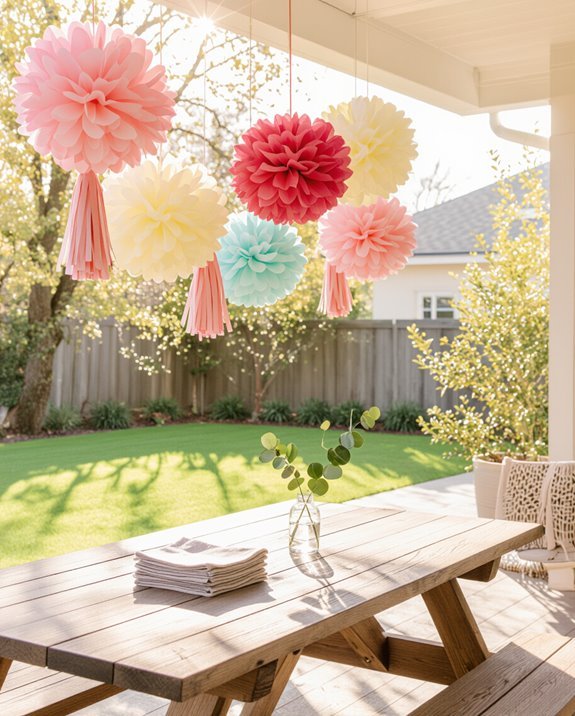 colorful diy backyard decor