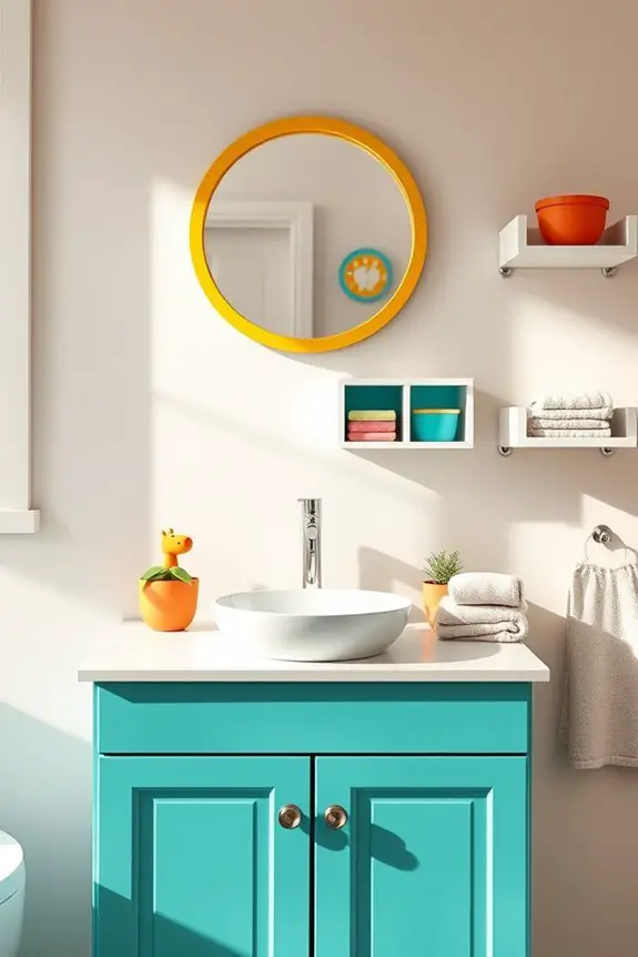 colorful diy sink cabinets