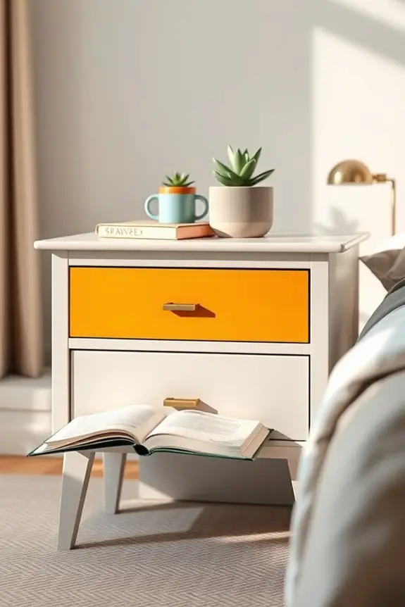 colorful dresser drawer table