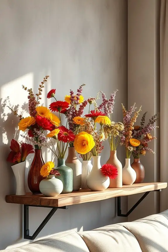 colorful dried flower decor