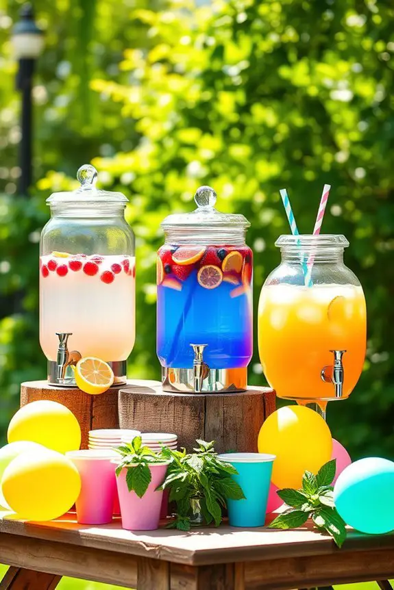 colorful drink station ideas